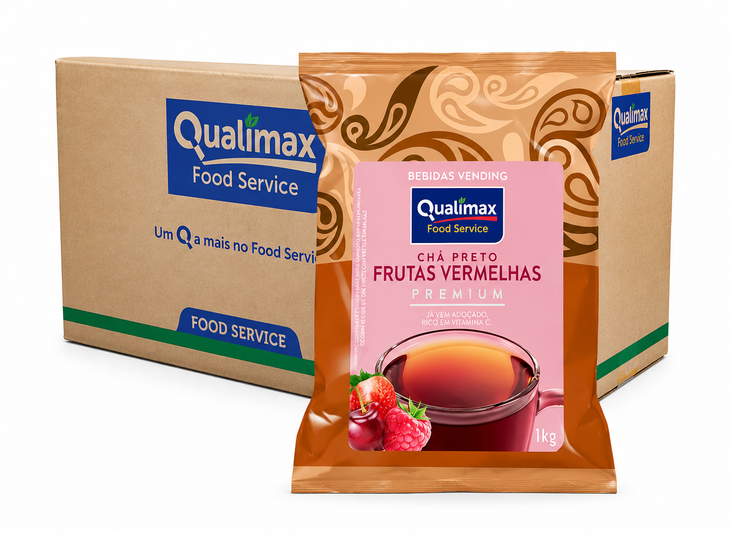 Kit 10 Chá Preto Frutas Vermelhas Qualimax - 10x1Kg