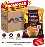 Kit Chocolate c/ Leite Baixo Teor de Açúcar Qualimax - CX 10 unid.