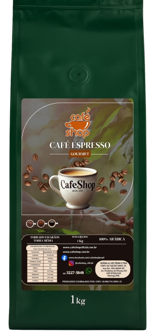 CAFÉ EM GRÃOS CAFESHOP GOURMET - KG