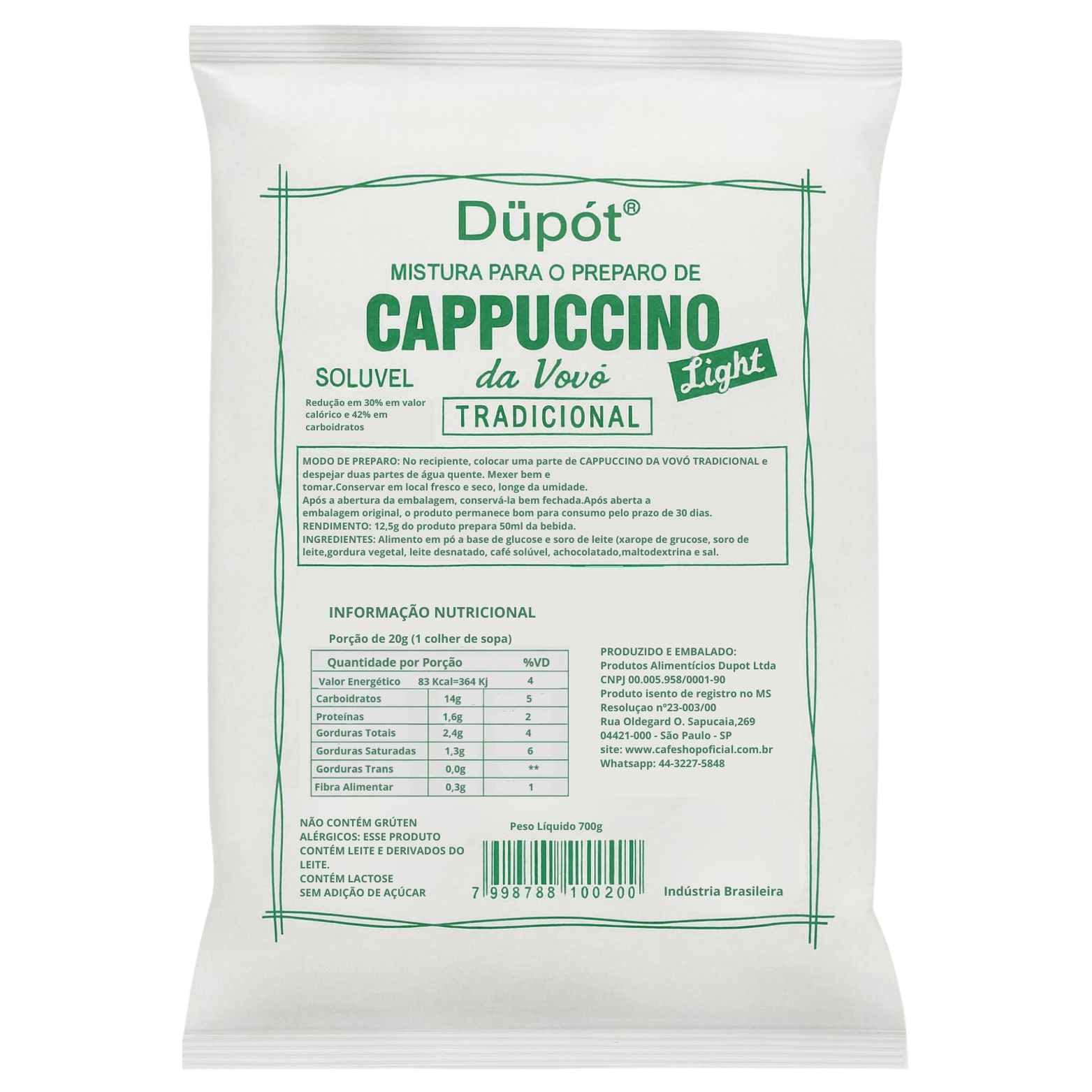Cappuccino Light da Vovó Tradicional  - 700g