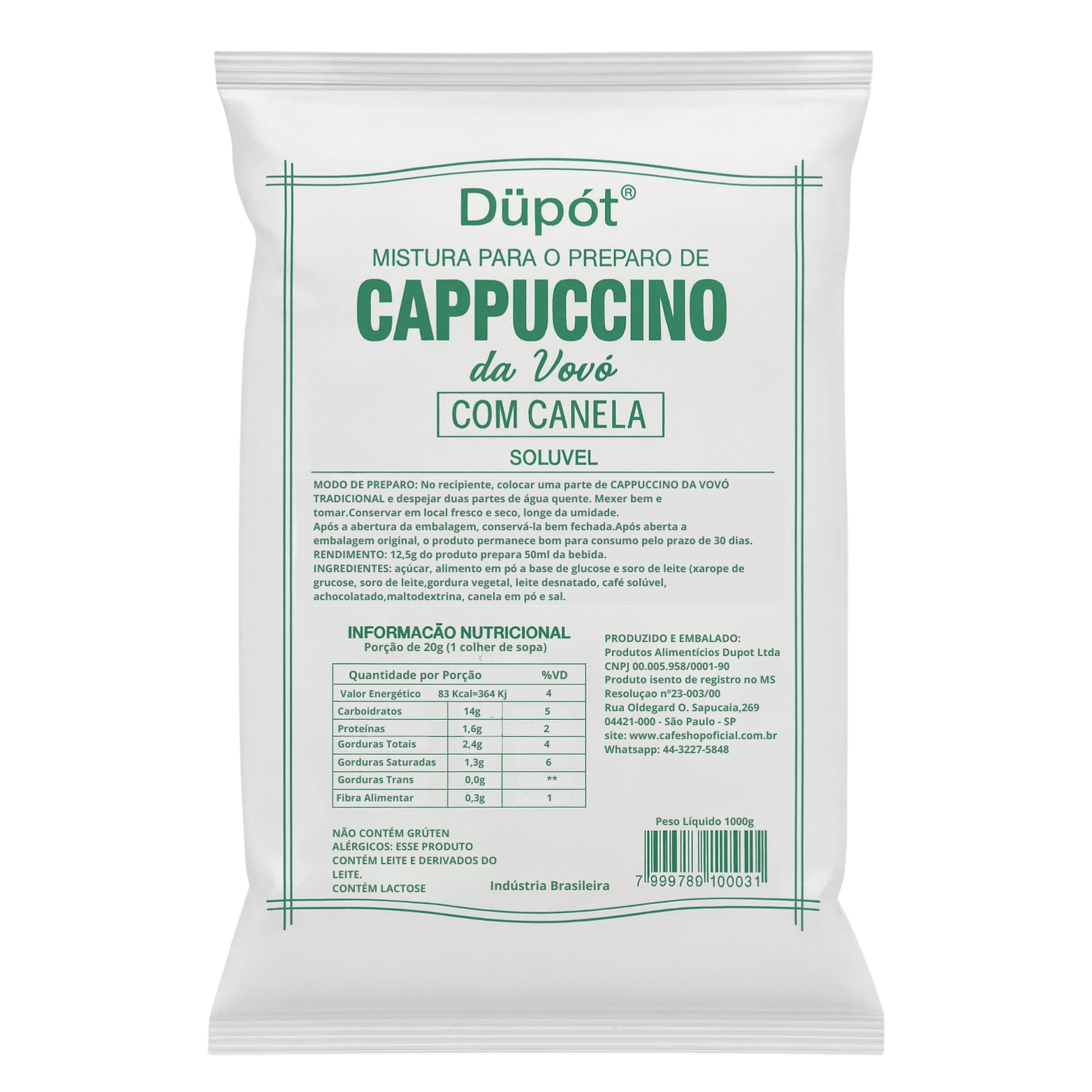 Cappuccino da Vovó Düpot Canela - Kg