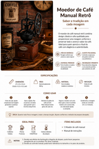 Moedor de Café Manual Madeira Retrô