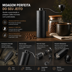 Moinho de Café Manual  Ajuste Moagem Lâminas Aço Preto