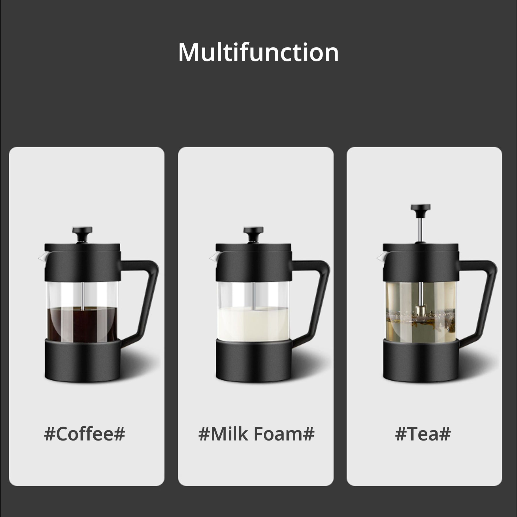 CAFETEIRA PRENSA FRANCESA PRETA 350 ml