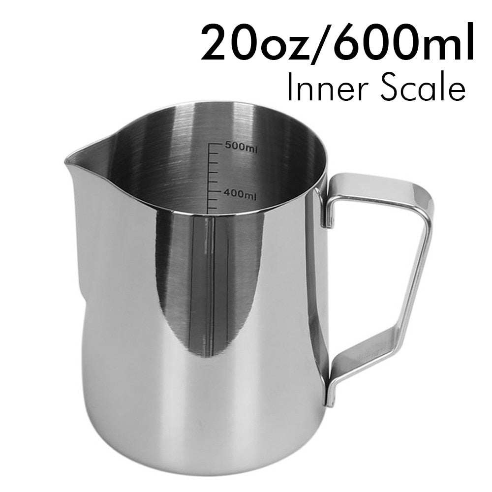 Stainless Steel Milk Frothing Pitcher Steaming Milk Coffee Jug Cappuccino Latte Art Espresso Barista Steam Cup 150/350/600Ml
