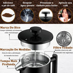 CAFETEIRA PRENSA FRANCESA MODUS PRETA AÇO INOX  DUPLO - 700ML