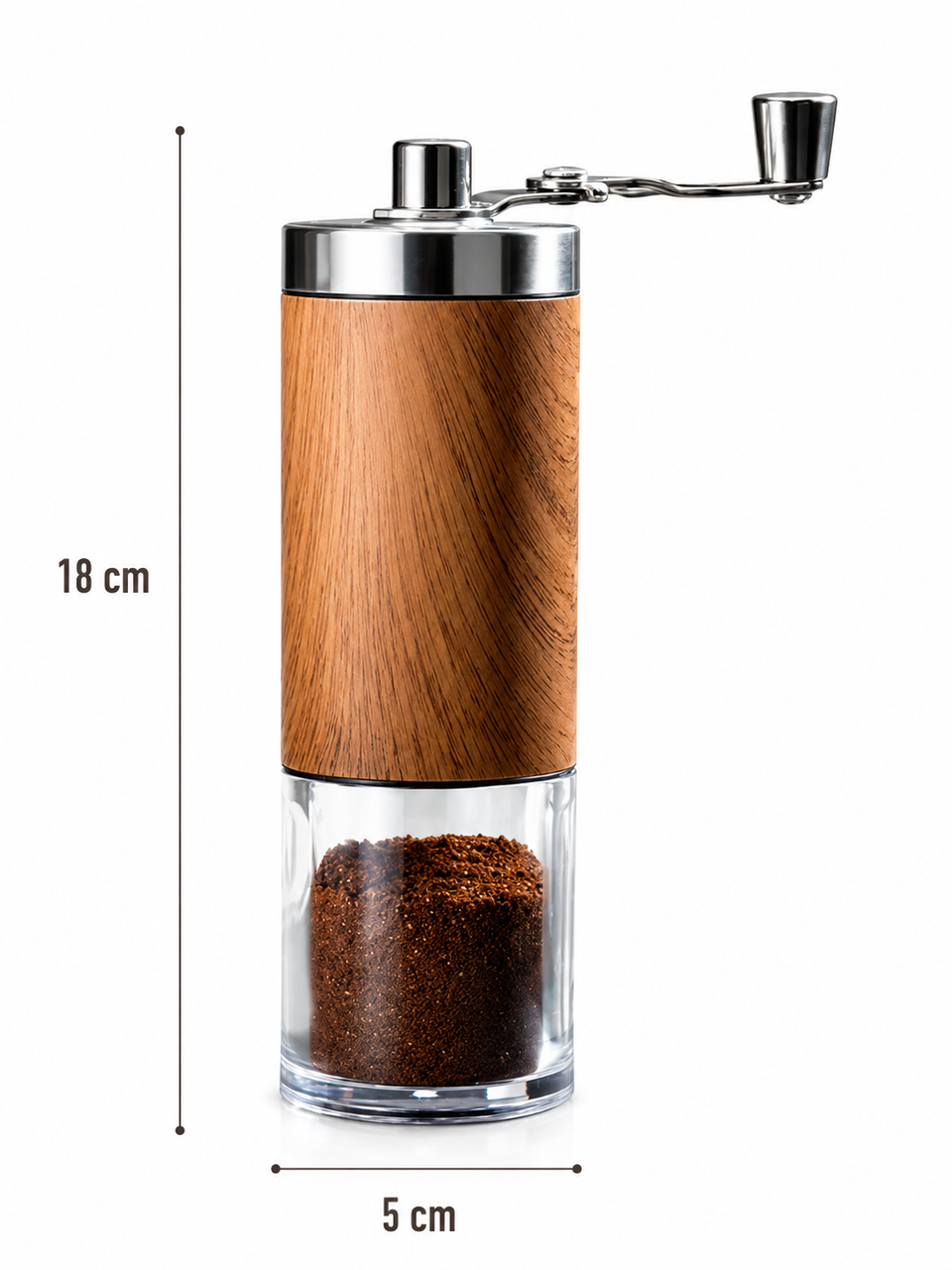 Moinho de Café Manual  Madeira E Inox Ajuste Moagem Ceramica Inox