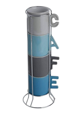 CJ 4 XICARAS CAFE PORCELANA C/SUPORTE LETTERS 70ml