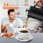 CAFETEIRA PRENSA FRANCESA MODUS PRETA AÇO INOX  DUPLO - 700ML