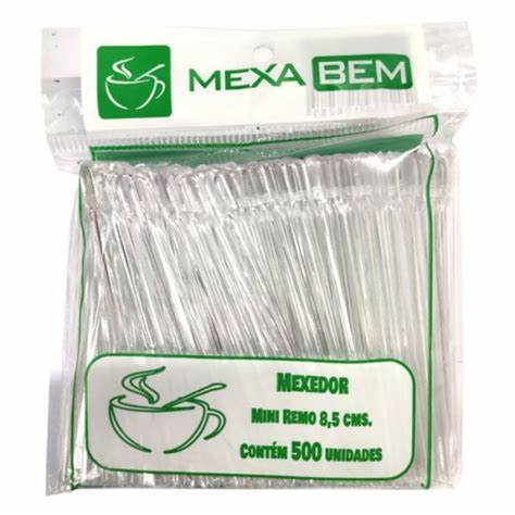 Mexedor para Café Tipo Mini Remo 8,5cm Cristal - 500unid.