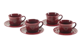 CJ 04 XICARA DE PORCELANA CAFE C/ PIRES IRIS VERBENA - 80ML