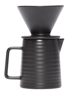 BULE C/SUPORTE P/FILTRO E TAMPA CERAMICA PRETA WOLFF 600ml