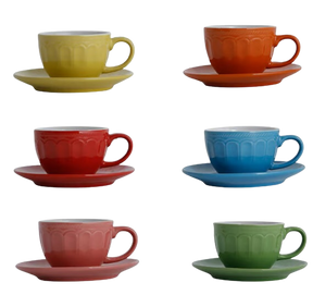 CJ 6 XICARAS CHÁ PORCELANA C/PIRES BON GOURMET MARY 220ml