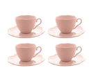 CJ 4 XICARAS CAFE PORCELANA C/PIRES BUTTERFLY ROSA 120ml