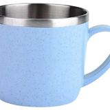 CANECA TÉRMICA AZUL INOX + PALHA TRIGO 220ML