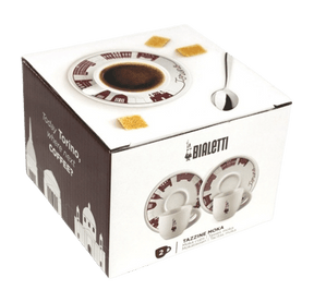 CJ 02 XÍCARAS C/PIRES PORCELANA ESPRESSO BIALETTI 80ML - Cafeshop