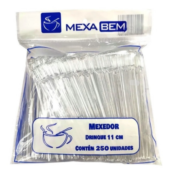 MEXEDOR PARA CAFE TIPO DRINQUE REFORCADO COM 11 CMS. CRISTAL -250 UNID.