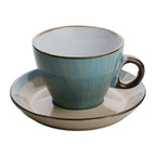 CJ 4 XICARAS CERAMICA P/ CAFE C/ PIRES ORGANIC AZUL - 100ML