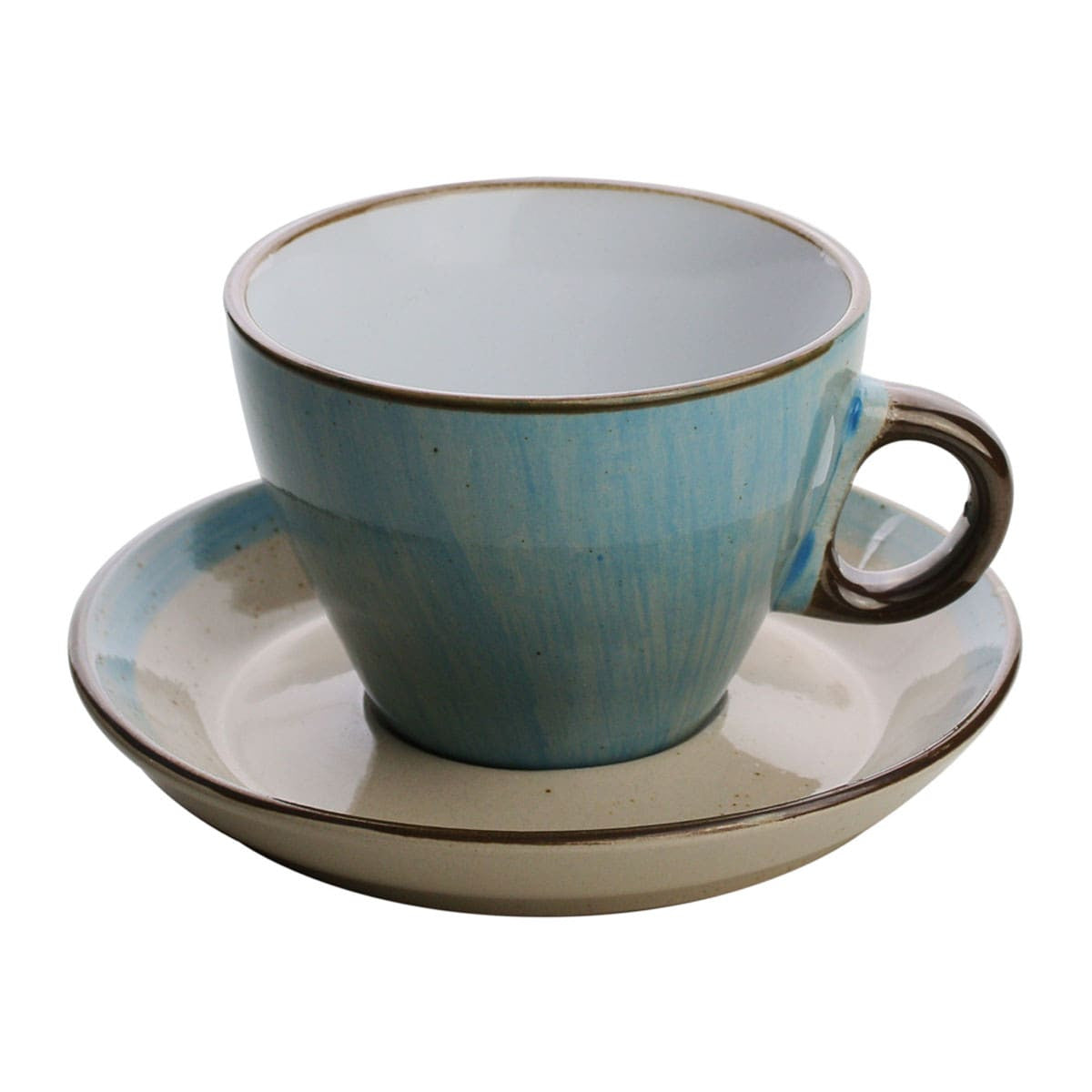 CJ 4 XICARAS CERAMICA P/ CAFE C/ PIRES ORGANIC AZUL - 100ML