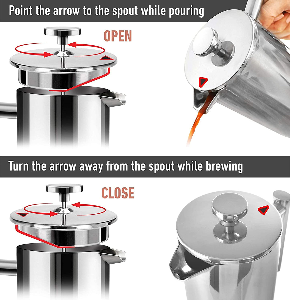 CAFETEIRA PRENSA FRANCESA MODUS AÇO INOX  DUPLO - 700ML