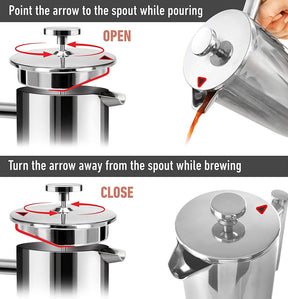 CAFETEIRA PRENSA FRANCESA MODUS AÇO INOX  DUPLO - 700ML