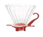 DRIPPER PARA FILTRO DE CAFÉ EM  VIDRO BASE VERM V60-02