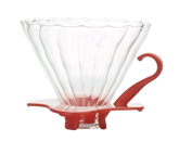 DRIPPER PARA FILTRO DE CAFÉ EM  VIDRO BASE VERM V60-02
