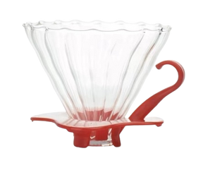 DRIPPER PARA FILTRO DE CAFÉ EM  VIDRO BASE VERM V60-02