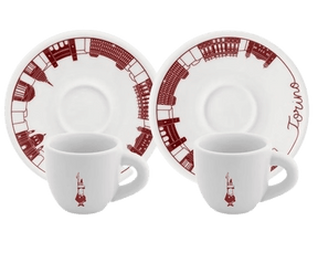 CJ 02 XÍCARAS C/PIRES PORCELANA ESPRESSO BIALETTI 80ML - Cafeshop