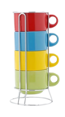 CJ 4 XÍCARAS DE PORCELANA CAFÉ/CHÁ BON GOURMET-200ML