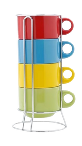 CJ 4 XÍCARAS DE PORCELANA CAFÉ/CHÁ BON GOURMET-200ML