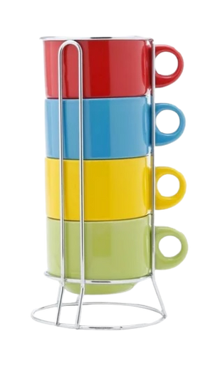 CJ 4 XÍCARAS DE PORCELANA CAFÉ/CHÁ BON GOURMET-200ML