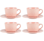 CJ 04 XICARA DE PORCELANA CAFE C/ PIRES TILES BLUSH - 80ML