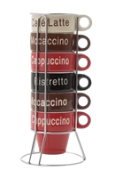 CJ 6 XICARAS CAFE PORCELANA C/SUPORTE NAMES 70ml