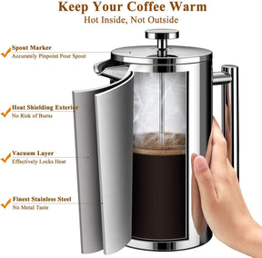 CAFETEIRA PRENSA FRANCESA MODUS AÇO INOX  DUPLO - 700ML