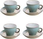 CJ 4 XICARAS CERAMICA P/ CAFE C/ PIRES ORGANIC AZUL - 100ML