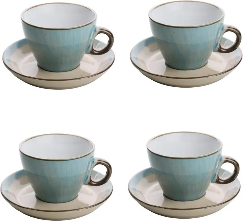 CJ 4 XICARAS CERAMICA P/ CAFE C/ PIRES ORGANIC AZUL - 100ML