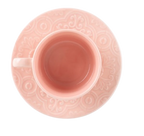 CJ 04 XICARA DE PORCELANA CAFE C/ PIRES TILES BLUSH - 80ML