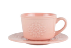 CJ 04 XICARA DE PORCELANA CAFE C/ PIRES TILES BLUSH - 80ML