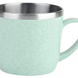 CANECA TÉRMICA VERDE INOX + PALHA TRIGO 220ML