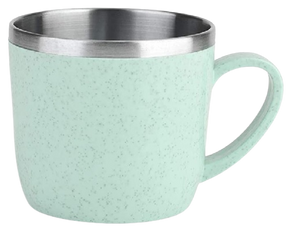 CANECA TÉRMICA VERDE INOX + PALHA TRIGO 220ML