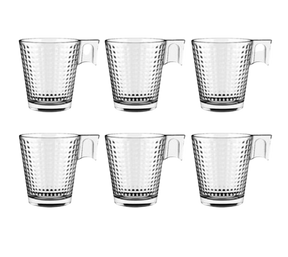 CJ 06 XÍCARAS VIDRO LE COOK NAPOLI SQUARE - 80 ML