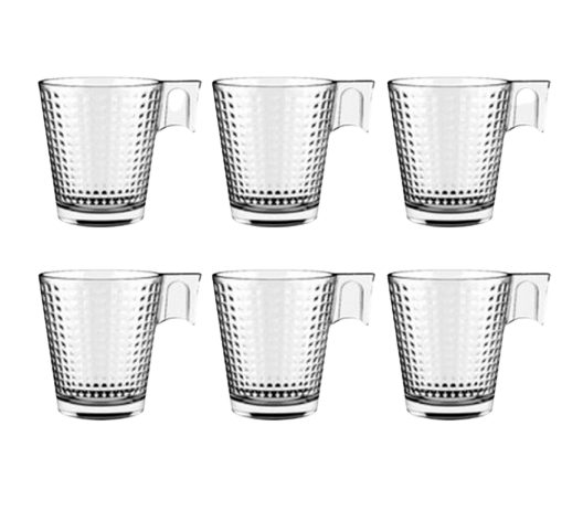 CJ 06 XÍCARAS VIDRO LE COOK NAPOLI SQUARE - 80 ML