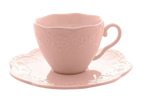 CJ 4 XICARAS CAFE PORCELANA C/PIRES BUTTERFLY ROSA 120ml