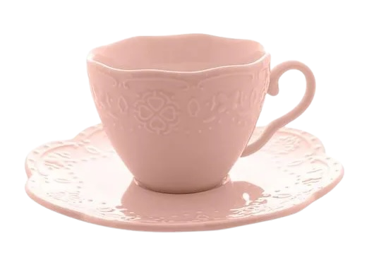 CJ 4 XICARAS CAFE PORCELANA C/PIRES BUTTERFLY ROSA 120ml